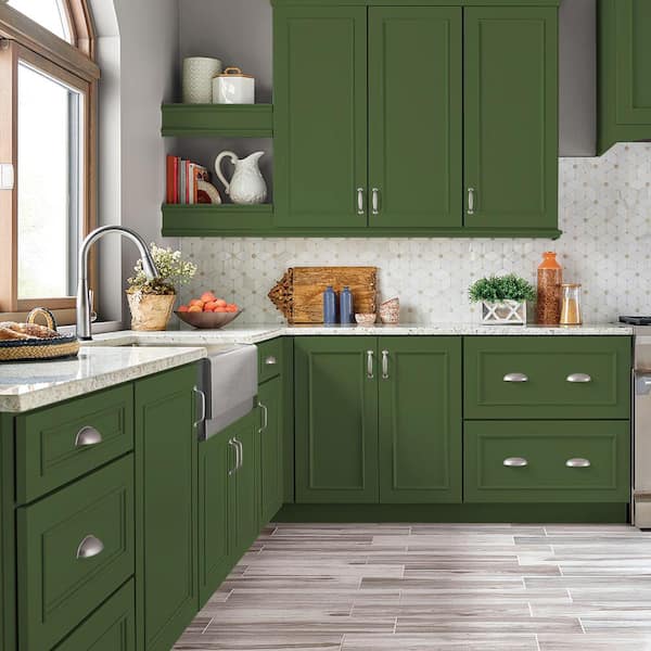 1 gal. #M380-7 Alfalfa Extract Satin Enamel Interior/Exterior Cabinet, Door & Trim Paint