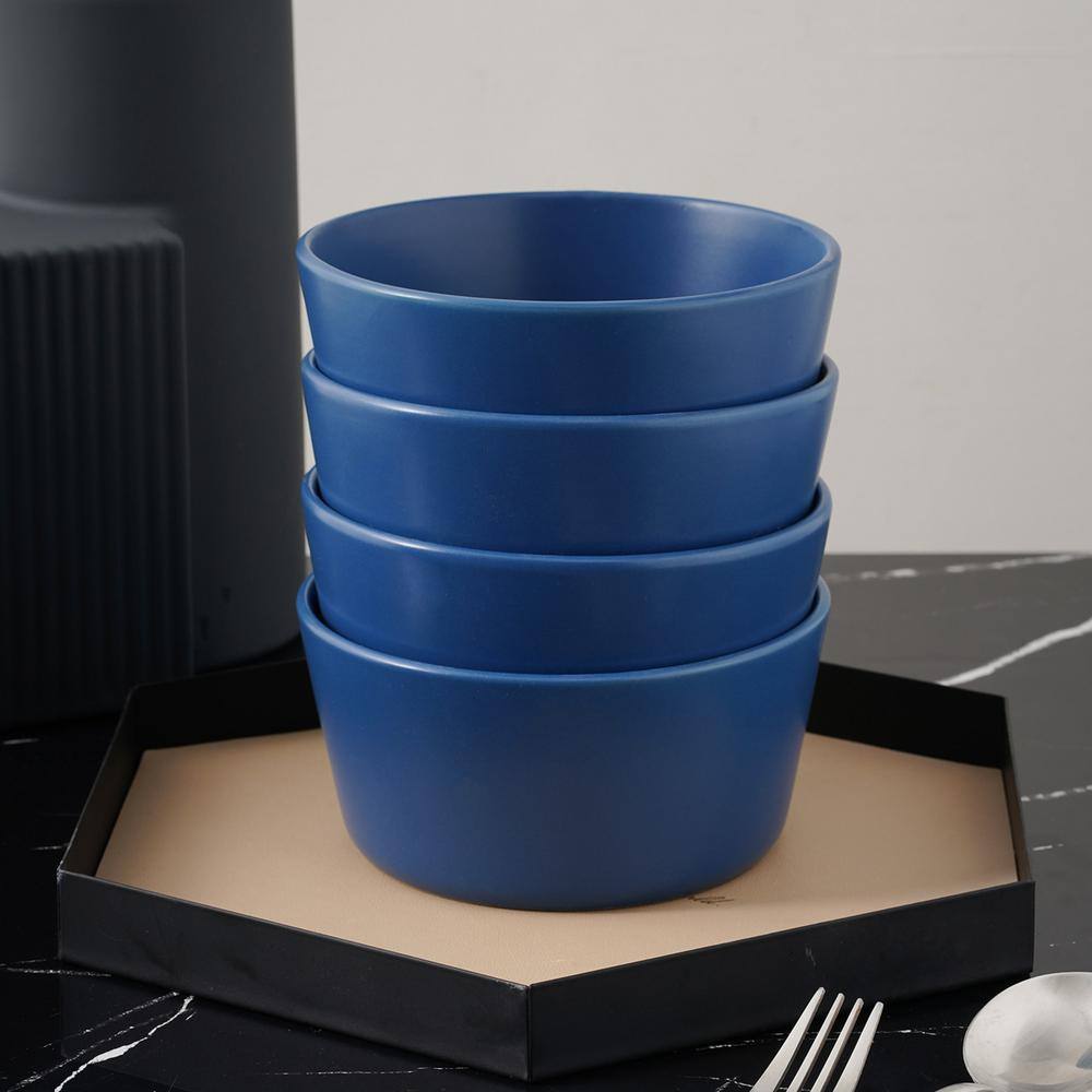 Blue Ceramic 32-Piece Round Dinnerware Set for 8