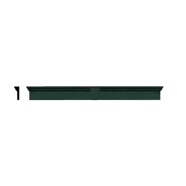 Builders Edge 2-5/8 in. x 6 in. x 65-5/8 in. Composite Classic Dentil Window Header with Keystone in 122 Midnight Green
