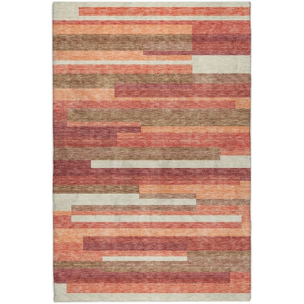 Dream Shag Premium Machine Washable Abstract ADS766 Coral 9 ft. x 12 ft. Area Rug
