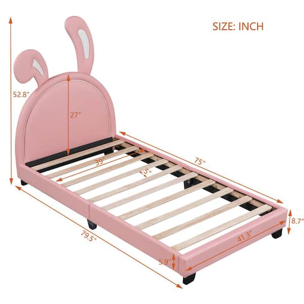Harper & Bright Designs Pink Wood Frame Twin Size