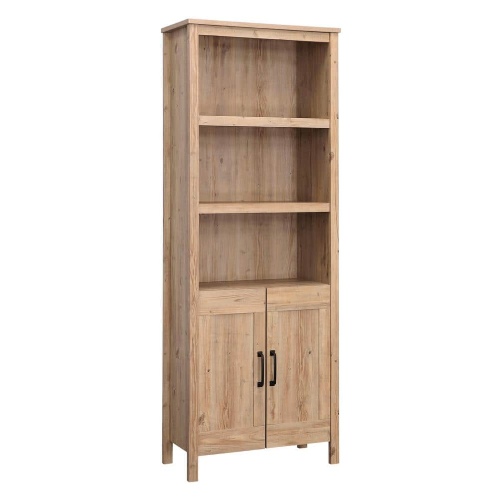Khaki Pine Adjustable Kids Bookcase with Doors