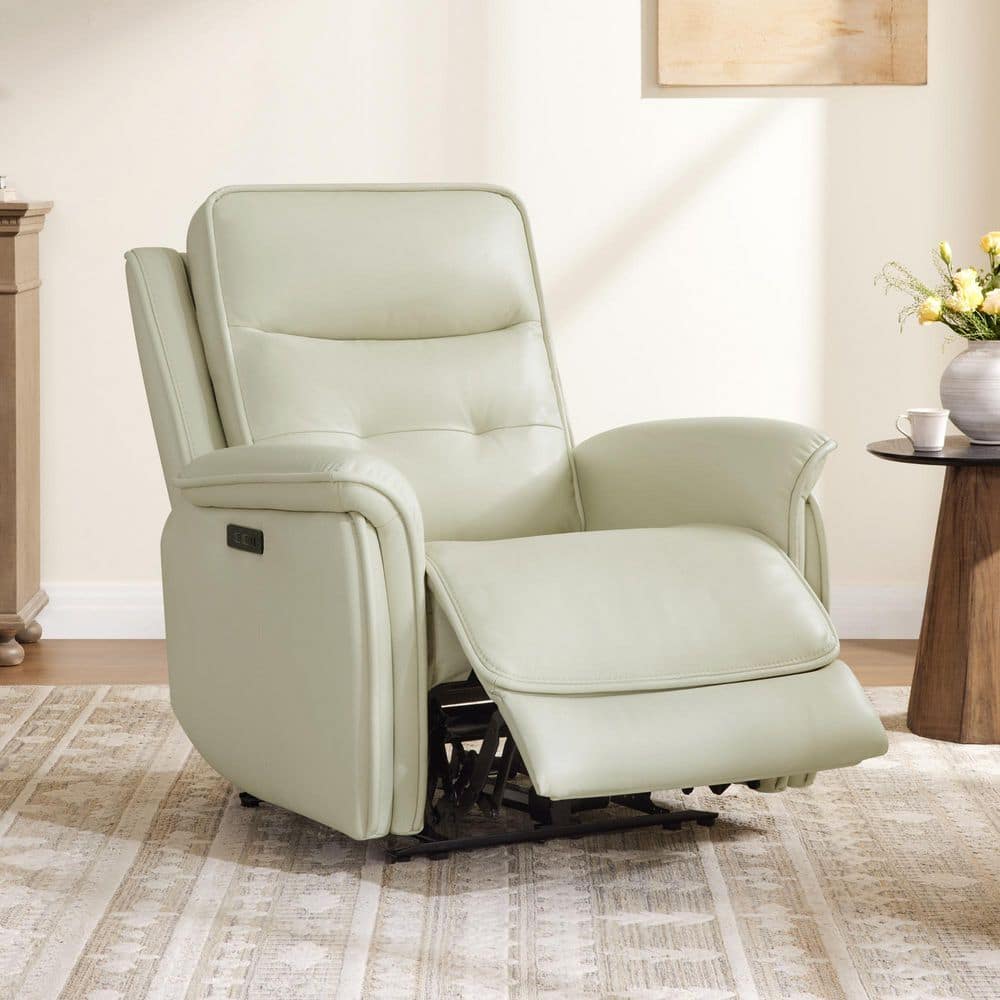 さ*る様 MAATEE & SONS CHEAP CHINO 薄BEIGE Spruce & Spring Valeo Cream Top Grain Leather Power Recliner with