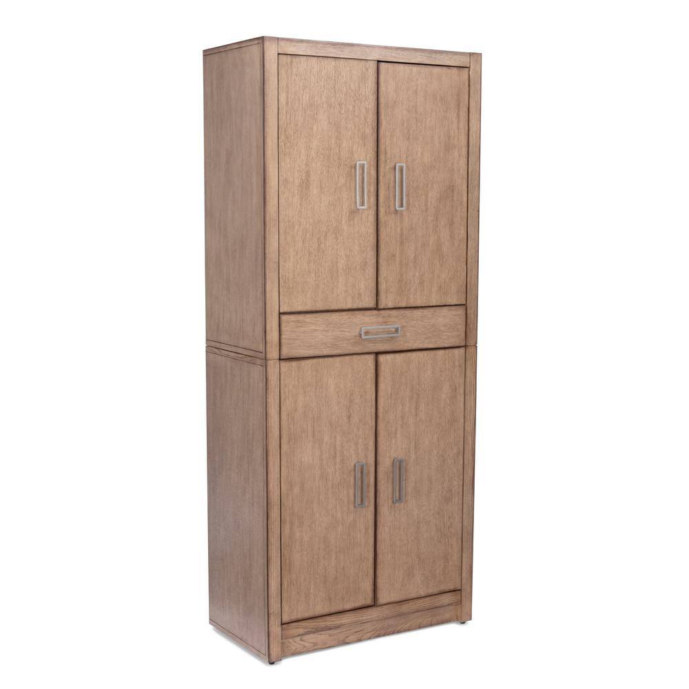HOMESTYLES Big Sir Brown Oak Kitchen Pantry 550669 The Home Depot