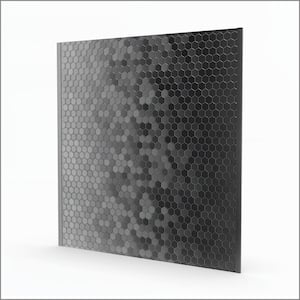 Hex II SB Black Stainless 30 in. x 30.75 in. x 5mm Metal Peel and Stick Range Backsplash Mosaic (6.33 sq. ft./Each)