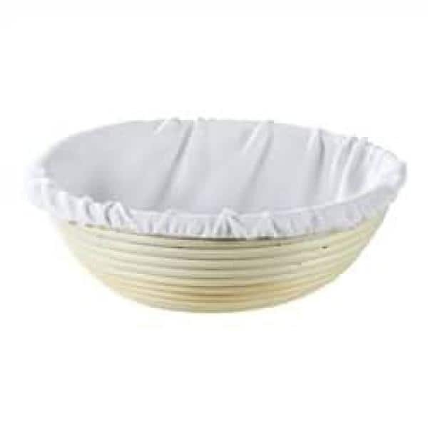 Natural Cane Bread Rising Basket with Cotton Liner, 8.5-Inch