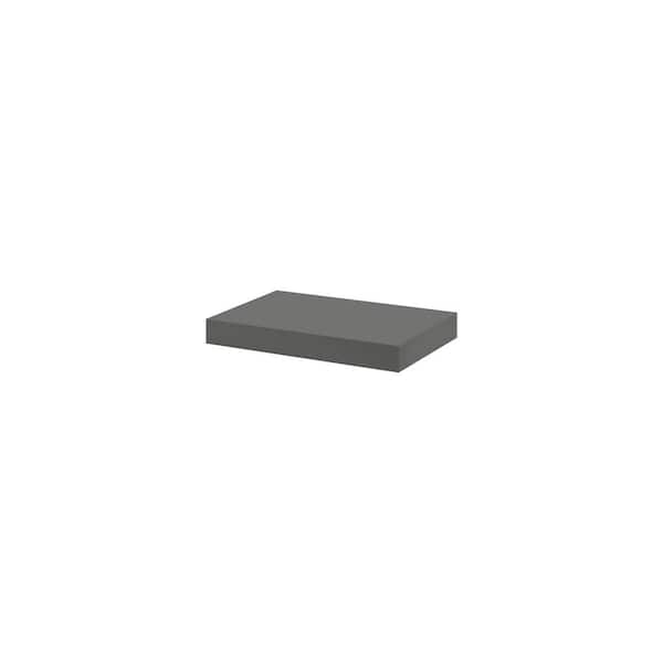 Dolle Big Boy 17.5 in. W x 9.8 in. D x 2 in. Grey MDF Floating Decorative Wall Shelf with Brackets