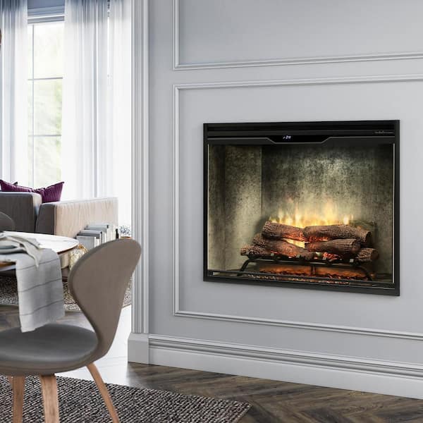 Dimplex Revillusion 36 in. Portrait Built-In Electric Fireplace Insert with Front Glass and Plug Kit