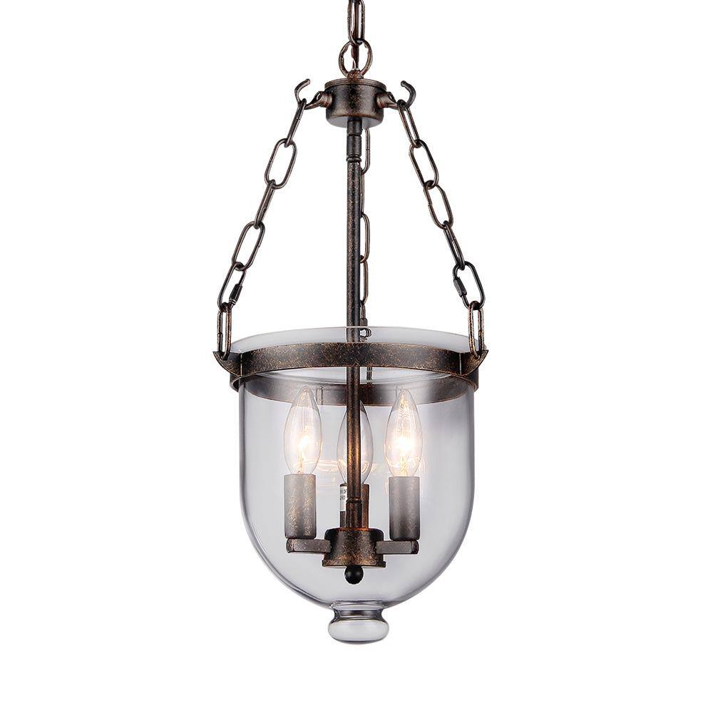 Warehouse of Tiffany 12 in. 3-Light Hontiveria Indoor Rustic Bronze ...