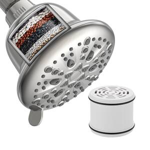 Simple 7-Spray Pattern 1.8 GPM 4.7 in. Wall Mount Adjustable Fixed Shower Head with Filter in Brushed Nickel