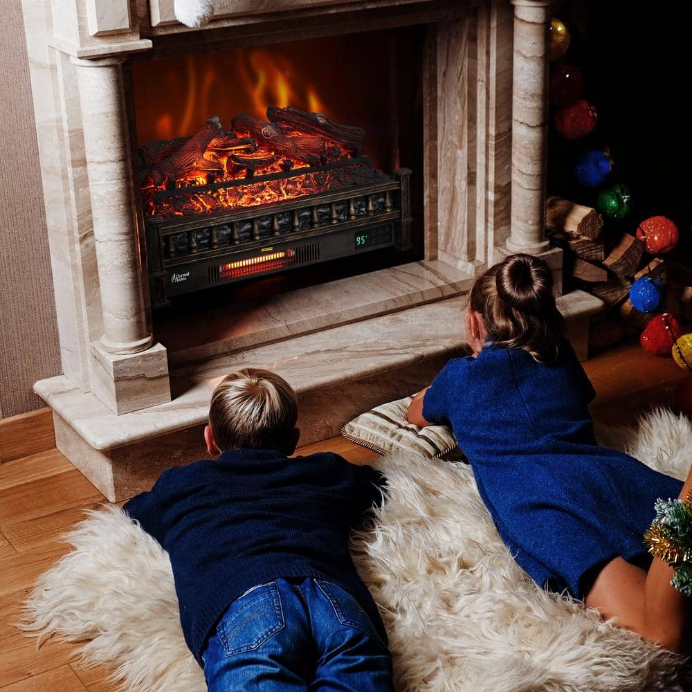 Bronze 26" WiFi Infrared Quartz Electric Fireplace Log Heater
