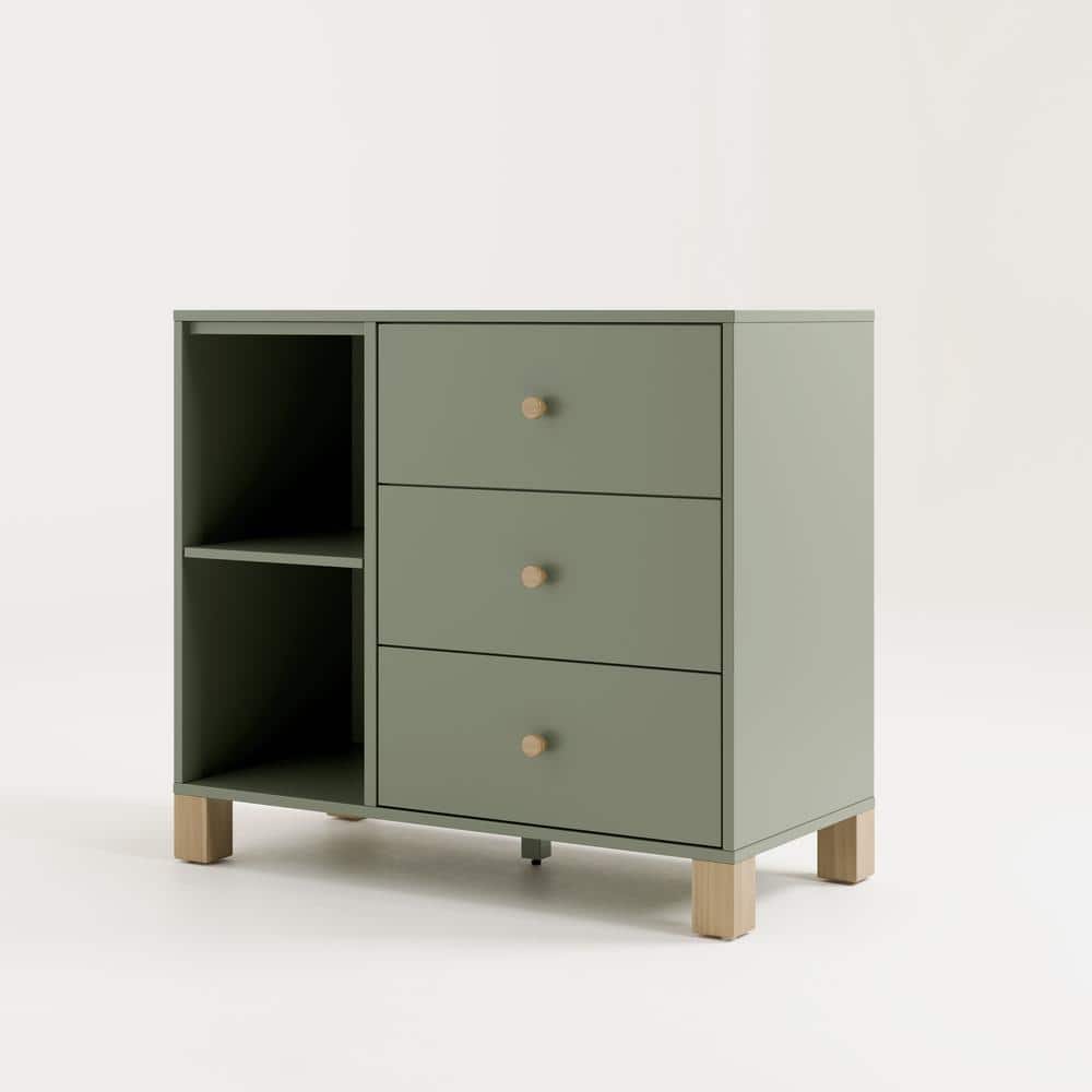 Olive and Driftwood Modern Nursery Combo Dresser