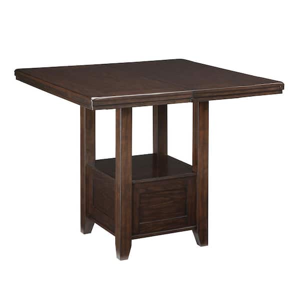 Haddigan Brown Wood 42 in. Pedestal Dining Tables 6-Seats