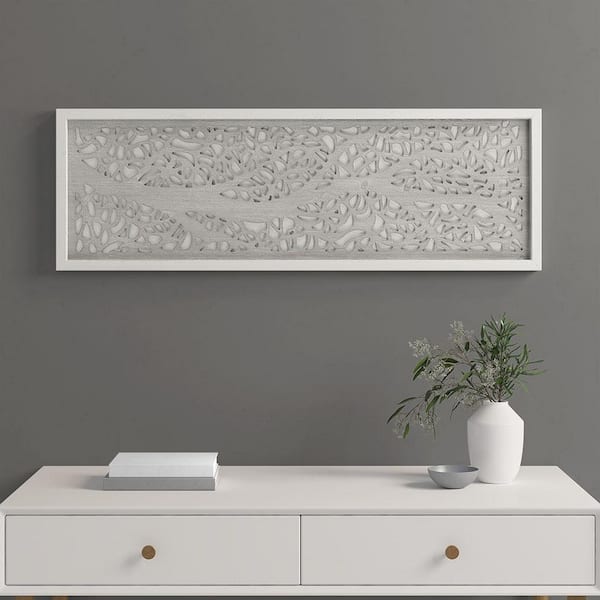 36 in. x 12 in. Grey Decorative Wood Wall Panel Wall Art Walll Decor for Living Room Bedroom Dining Room Hallway