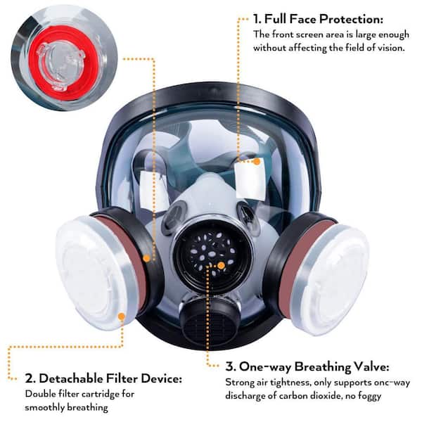 Reusable Respirator Mask Dust-proof Half Face Shield Anti Haze Fog Safety Gas Mask With 1201 Carbon Filter Cotton I228094737