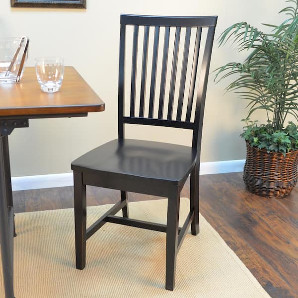 Carolina Cottage Hudson Antique Black Wood Dining Chair