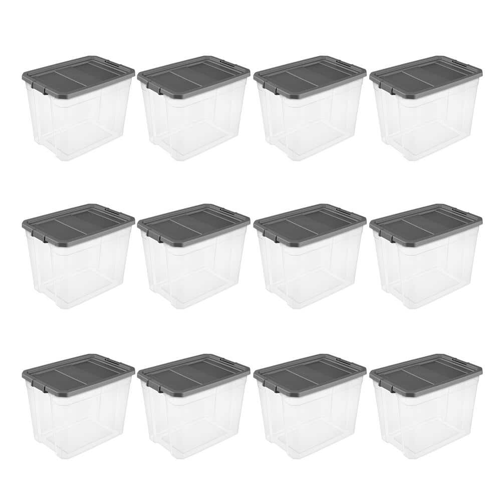108 qt. Clear Stacker Storage Container Tote with Latching Lid (12-Pack) price history on PriceWatchPro