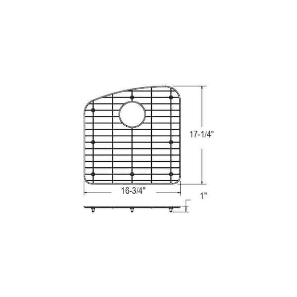 Dayton 16.75 in. x 17.25 in. Bottom Grid for Kitchen Sink in Stainless Steel