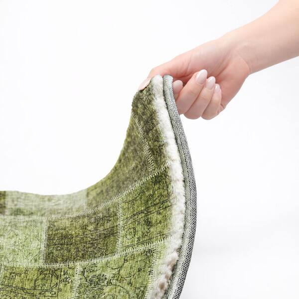 Dream Shag Premium Machine Washable Abstract ADS772 Olive 2 ft. x 3 ft. Accent Rug