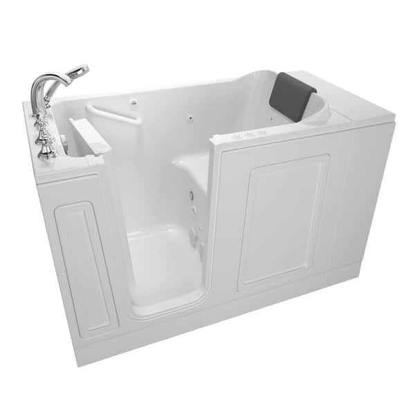 American Standard Acrylic Luxury 51 in. x 30 in. Left Hand Walk-In Whirlpool and Air Bathtub in White