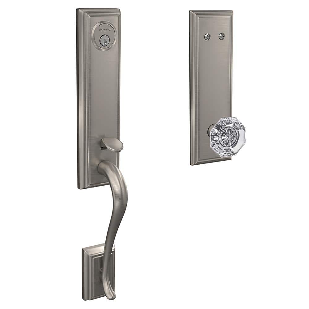 Custom Addison Satin Nickel 3/4 Trim Dummy Door Handleset with Alexandria Glass Door Knob price history on PriceWatchPro