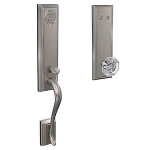 Custom Addison Satin Nickel 3/4 Trim Dummy Door Handleset with Alexandria Glass Door Knob