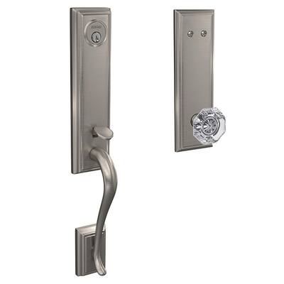 Schlage Custom Camelot Satin Nickel 3/4 Trim Dummy Door Handleset with ...