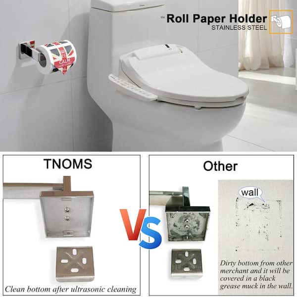 5-Piece Bath Hardware Set with Toilet Paper Holder Towel BarTowel Ring Coat Hook in Chrome