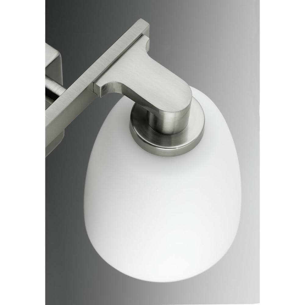 Polished Chrome 2-Light Bath Vanity with Etched Opal Glass