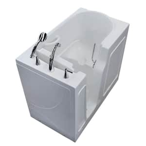 Nova Heated 3.9 ft. Walk-In Non-Whirlpool Bathtub in White with Chrome Trim