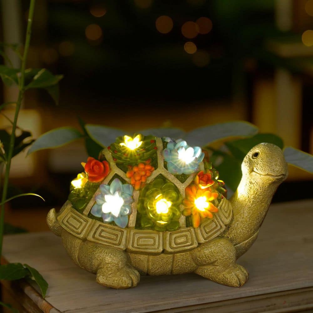 Goodeco Solar Garden Outdoor Statues Turtle-Lawn Decor Patio, Yard