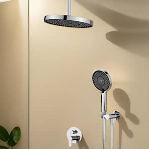 Single Handle 3-Spray Patterns Shower Faucet 1.8 GPM with High Pressure Hand Shower in Chrome