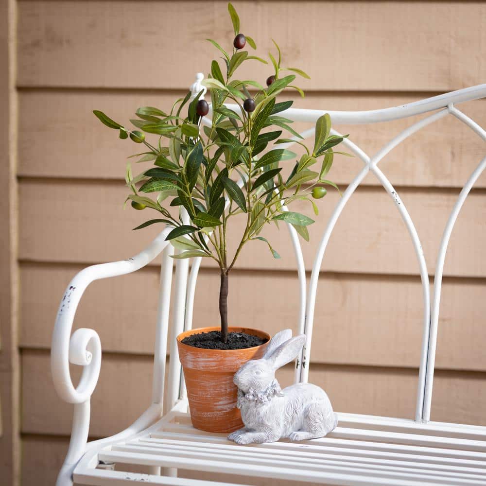 Crisp White Metal Garden Bench 48"L x 6"H