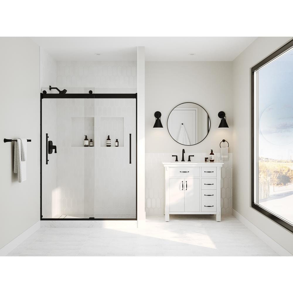 Matte Black Brass Widespread 2-Handle Bathroom Faucet