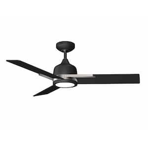 TRITON-44 44 in. Integrated LED Indoor Nickel Ceiling Fan with White Polycarbonate (PC) Plastic Shade