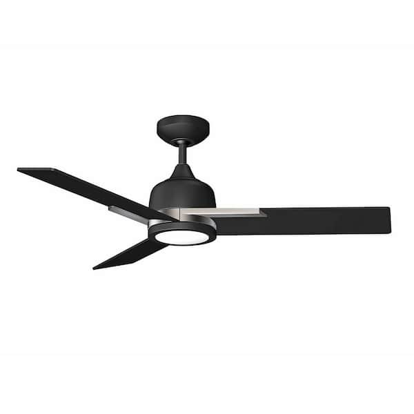 Kendal Lighting TRITON-44 44 in. Integrated LED Indoor Nickel Ceiling Fan with White Polycarbonate (PC) Plastic Shade