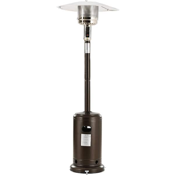 Unbranded 48,000 BTU Iron Standing Propane Gas Patio Heater with Moving Wheels