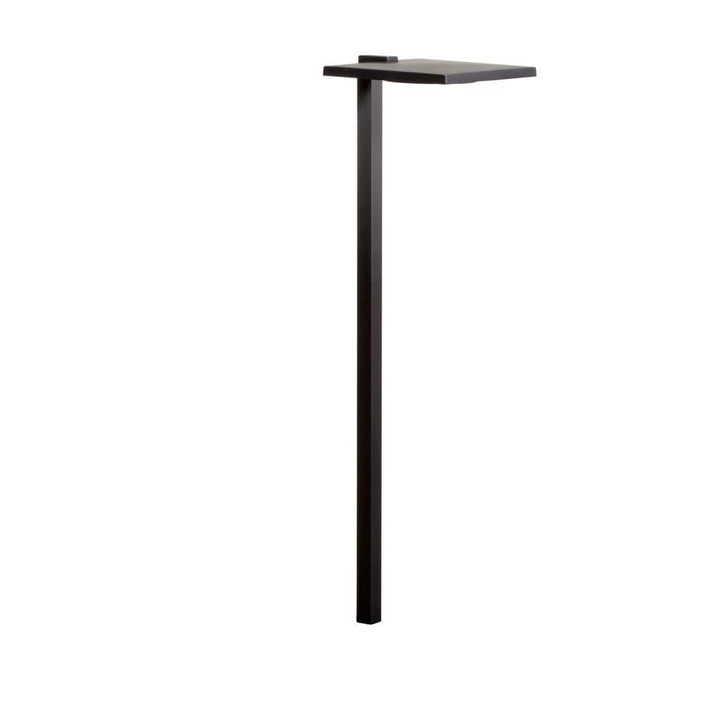 Textured Black LED Pathway Light with Shallow Shade