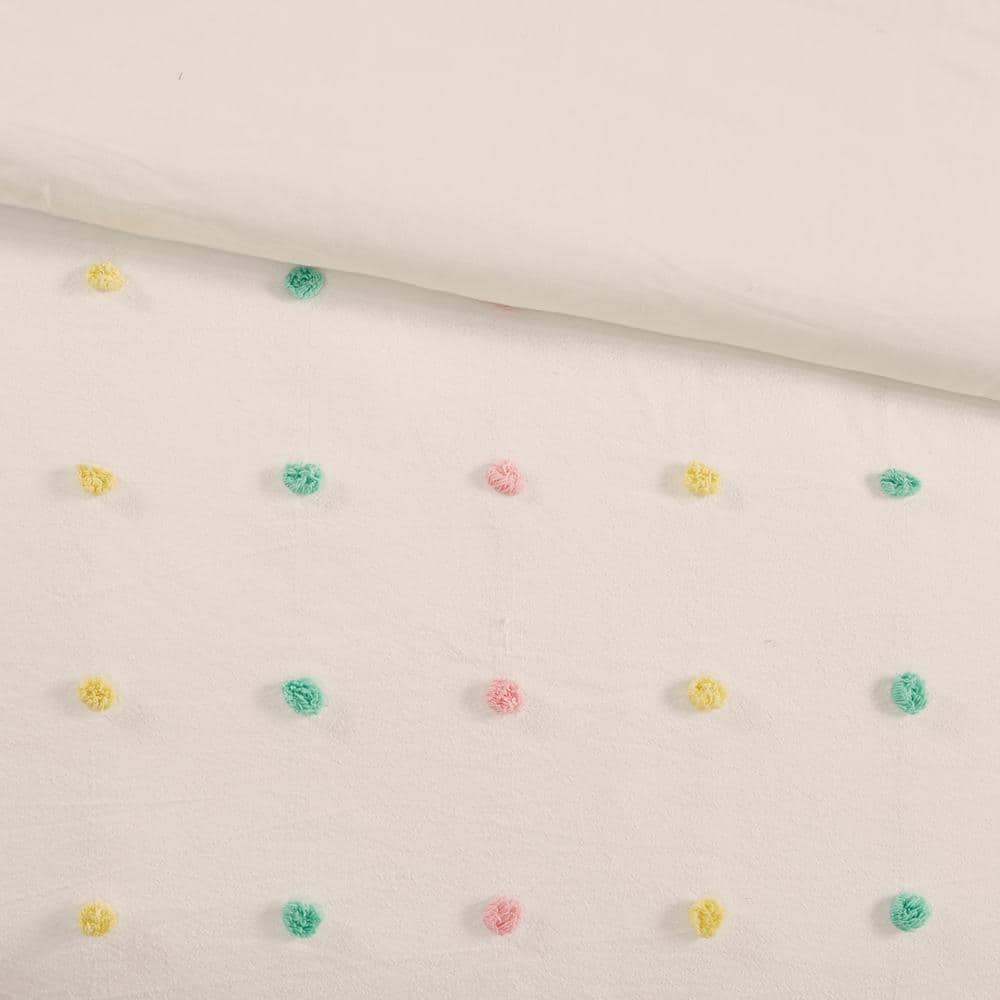 Callie Twin Cotton Jacquard Pom Pom Comforter Set