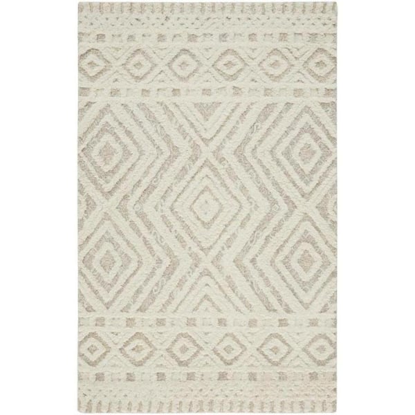 HomeRoots Ivory 10 ft. x 14 ft. Geometric Area Rug