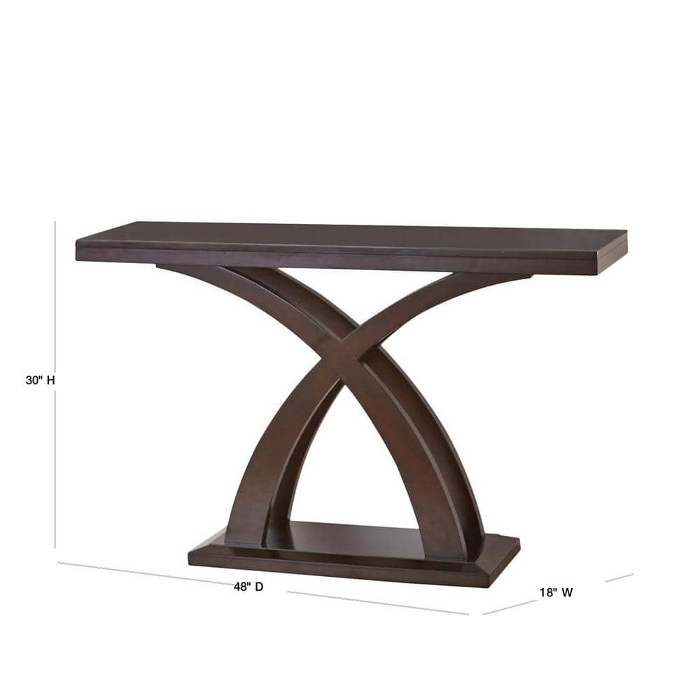 Espresso Cherry Wood and Mango Veneer Console Table