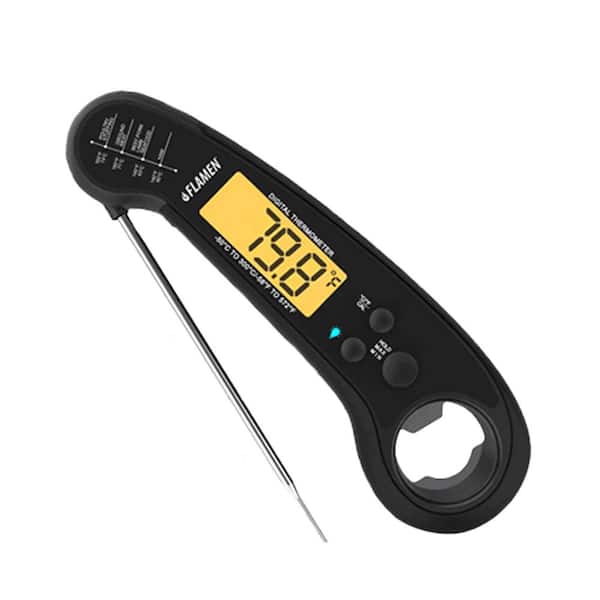 Flamen Instant Read Digital Meat Thermometer (Black) HK3239 - The Home Depot