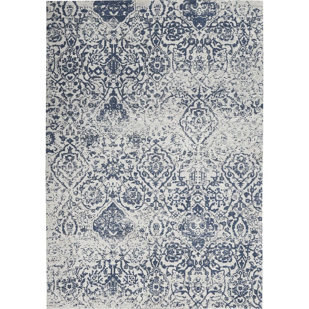 Blue Polypropylene 5 ft. x 7 ft. Abstract Indoor Area Rug