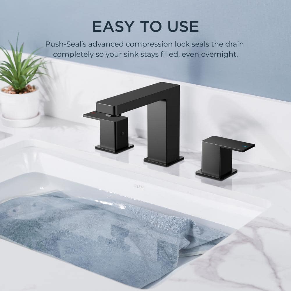 Matte Black Stainless Steel Double Handle Bathroom Faucet