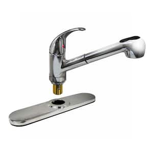 Dominion Single Handle Straight Neck 1.75 GPM Pull-Out Sprayer Kitchen Faucet in Chrome