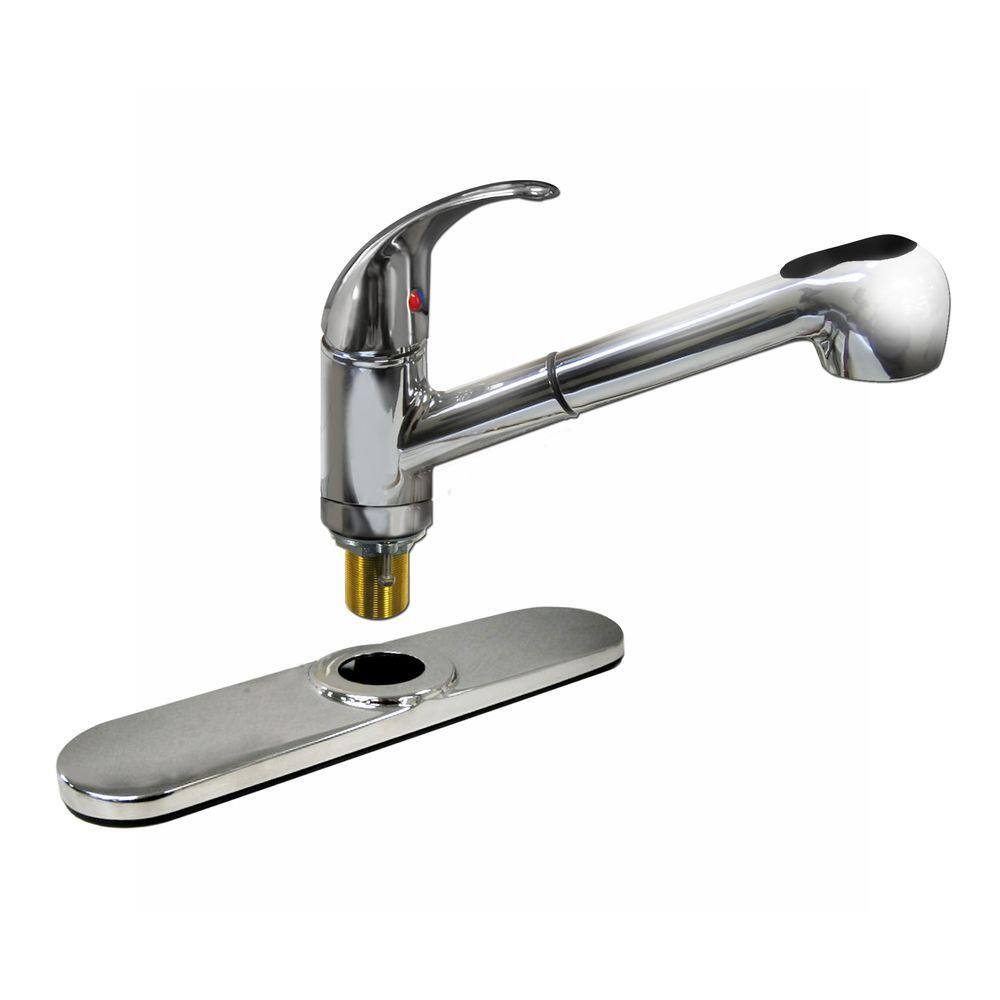 Kissler Co Dominion Single Handle Pull Out Sprayer Kitchen Faucet In Chrome 77 2115 The Home Depot