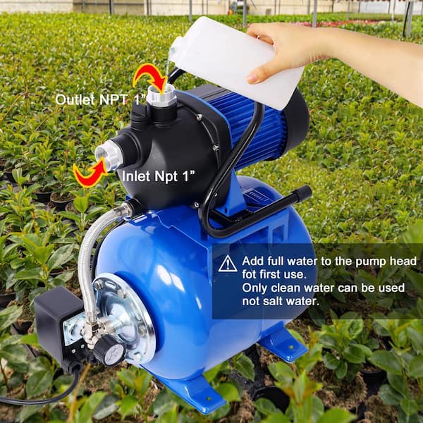 WATWAT 1.6 HP 1000 GPH Stainless Steel Shallow Well Pump with