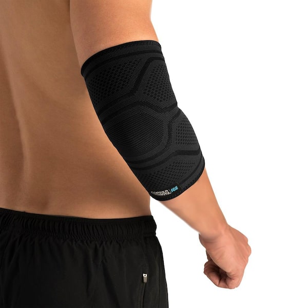 COPPER FIT Large-Extra Large Ice Menthol Infused Compression Elbow Sleeve  in Black CFIELLXL - The Home Depot