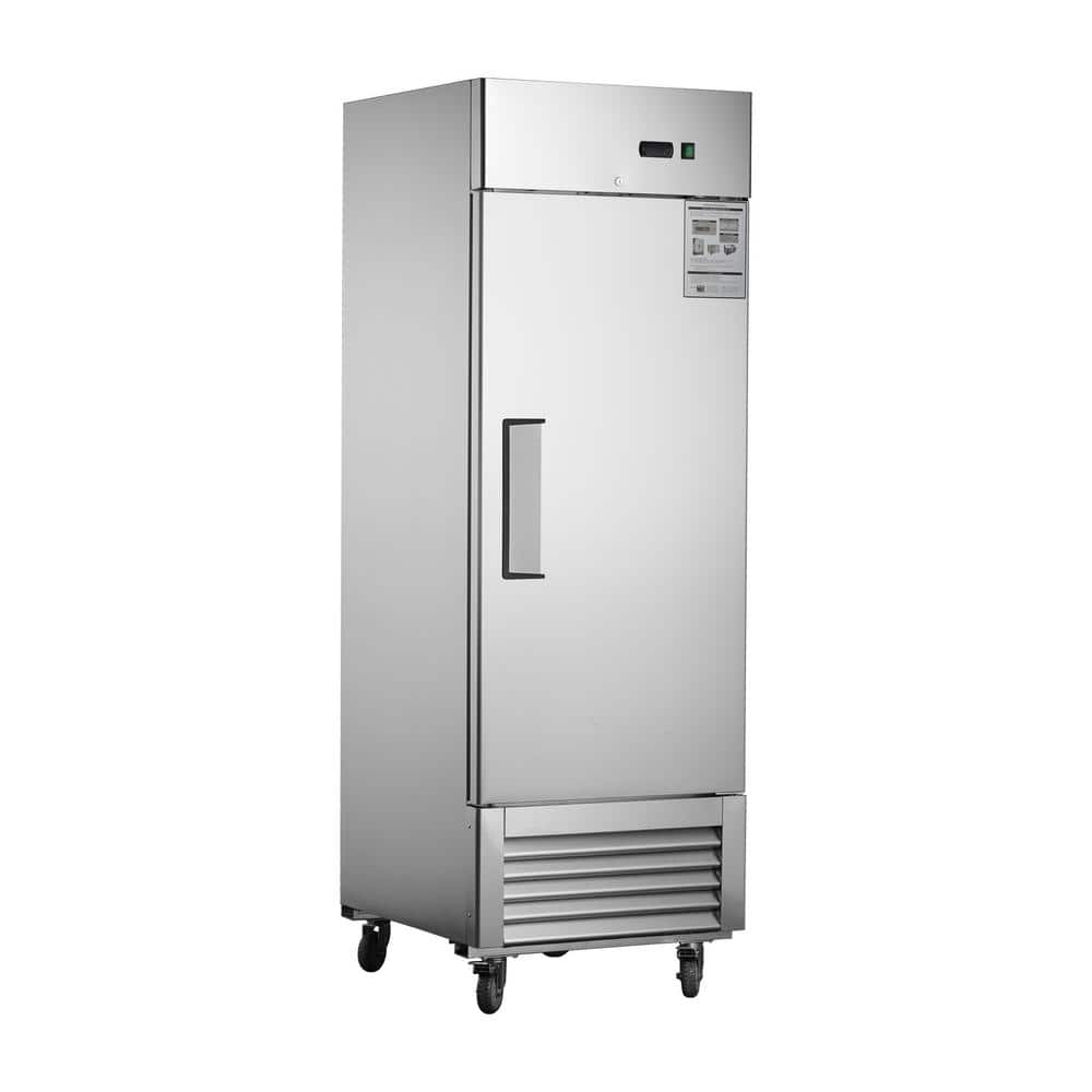 SOZT 27 in. 18.68 Cu. ft. Commercial Refrigerator Single Solid Door Reach-Upright Fan Cooling Refrigerator in Stainless Steel