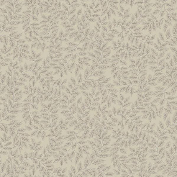 A-Street Prints Lindlöv Grey Leafy Vines Wallpaper Sample